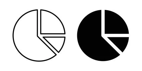 Chart pie icon symbol. Vector illustration pack in black color. Illustrazione stock
