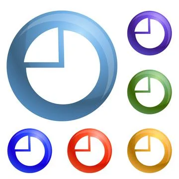 Chart pie icons set vector Stock Illustration