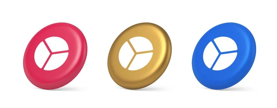 Chart pie three section button financial presentation business analyzing we.. Illustrazione stock