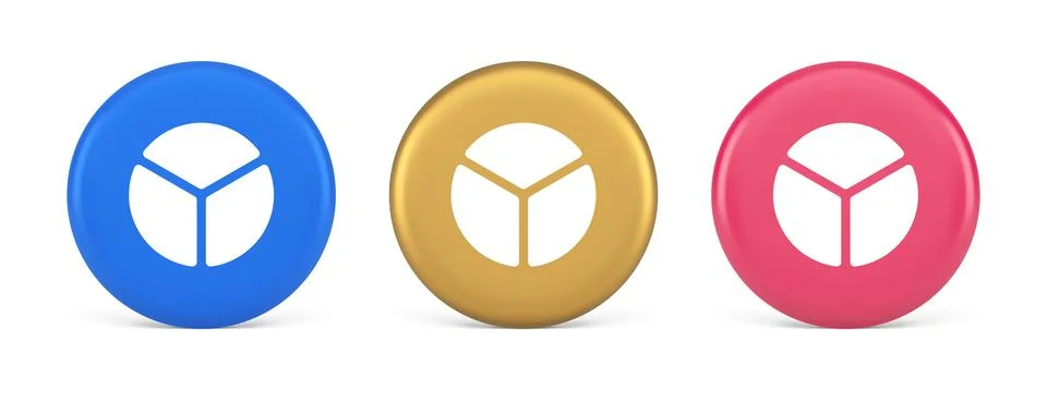 Chart pie three section button financial presentation business analyzing we.. Stock Illustration