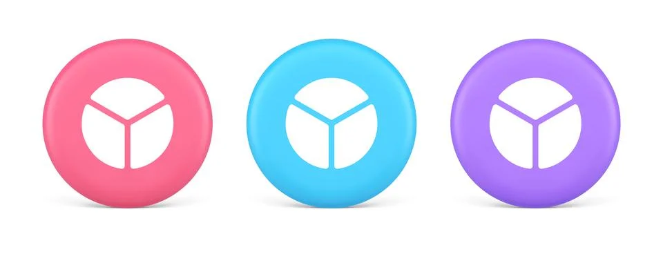 Chart pie three section button financial presentation business analyzing web  Illustrazione stock