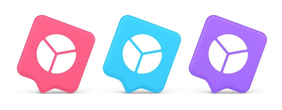 Chart pie three section button financial presentation business analyzing we.. Stock Illustration