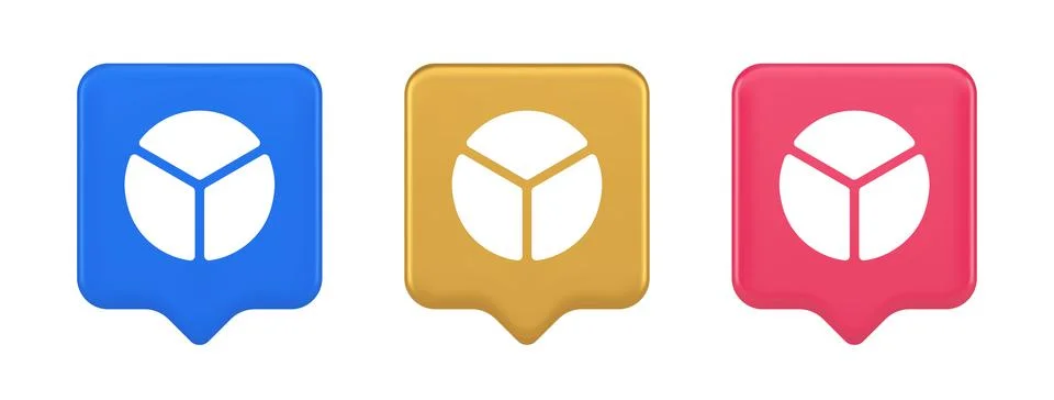 Chart pie three section button financial presentation business analyzing web  Illustrazione stock