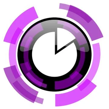Chart pink violet modern design vector web and smartphone icon. Round button  Stock Illustration