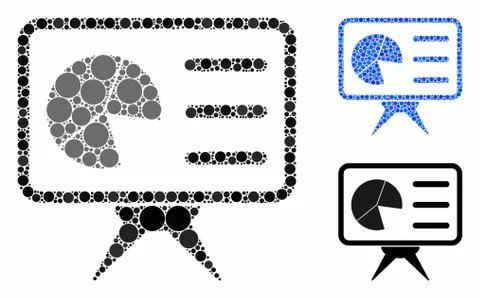 Chart Presentation Board Composition Icon of Circle Dots Illustrazione stock