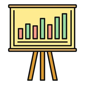 Chart on presentation board showing business data analytics Stock-Illustration