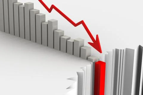 Chart of rapid fall 스톡 일러스트