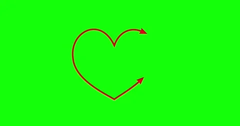 Chart red arrows forming heart shape go up and down greenbox Vídeo Stock 337198748