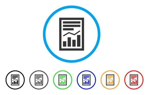 Chart Report Page Rounded Icon Stock Illustration