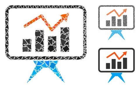 Chart report panel Mosaic Icon of Bumpy Items Stock Illustration