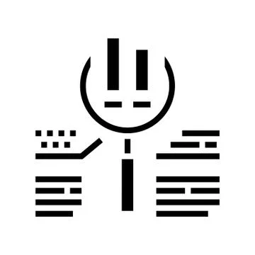 Chart research glyph icon vector illustration Illustrazione stock