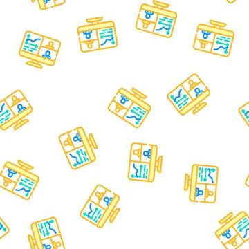 Chart researching video conference vector seamless pattern 스톡 일러스트