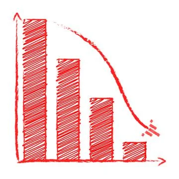 Chart sales fall Stock-Illustration
