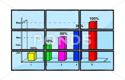 Chart on screen Stock Illustration