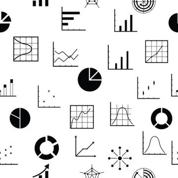 Chart seamless pattern background icon. Illustrazione stock