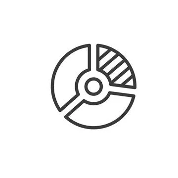 Chart segment, icon in line design. Chart, segment, data, graph, analysis Illustrazione stock