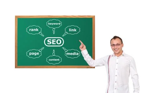 Chart seo on desk Foto stock