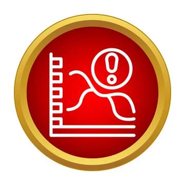 Chart showing data error with alert notification icon Stock Illustration