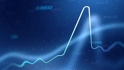 Chart shows activity in stock exchange trading over time with data points Stock Illustration