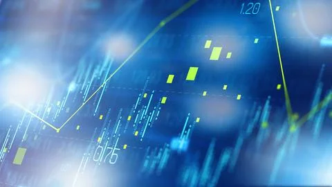 Chart shows money trends during recession and economic changes Stock Illustration