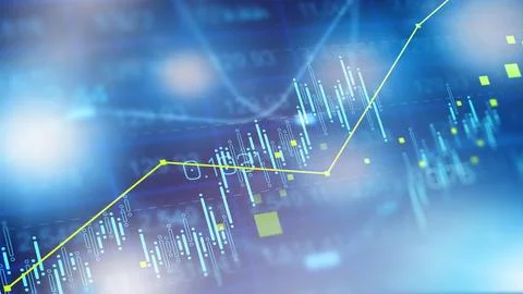 Chart shows money trends during a recession period for economic analysis Stock Illustration