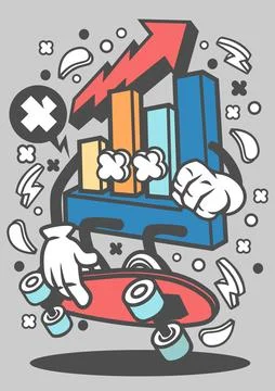 Chart Skater Ilustração Stock