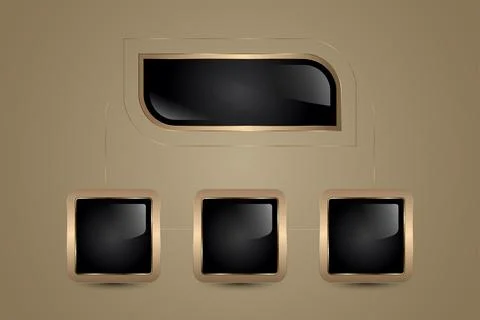 Chart of sleek buttons design with a bold square shape softened by subtly r.. Stock Illustration
