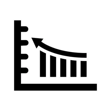 Chart, statistical, graph icon. Black vector graphics. Stock Illustration