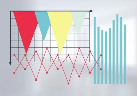 Chart statistics information with bright background Stock Illustration