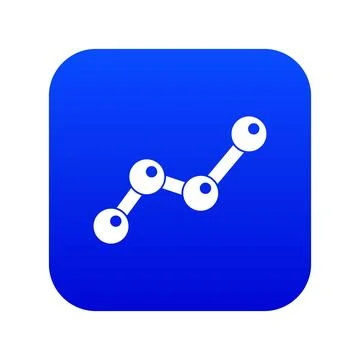 Chart statistics line icon digital blue Stock Illustration
