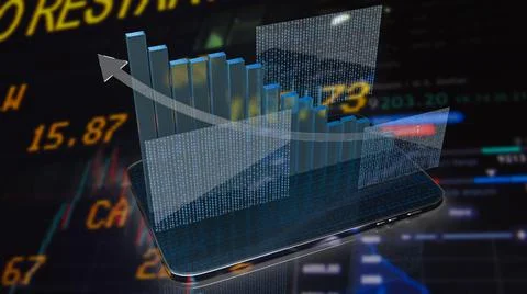 The chart on tablet for business concept 3d rendering Foto stock