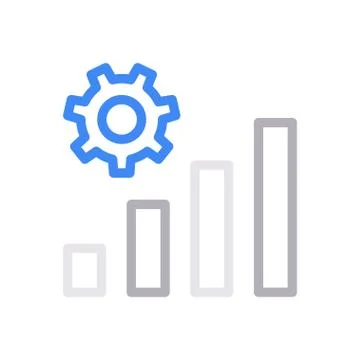 Chart thin line colour icon Stock Illustration