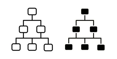 Chart tree icon symbol, outline icons Stock Illustration