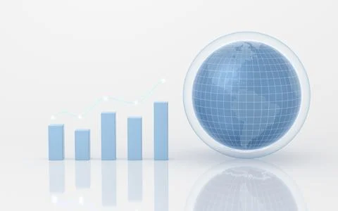 Chart trends and data analysis, 3d rendering. Stock Illustration