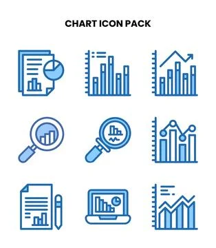 Chart Two Colour Design Icons Pack Stock Illustration