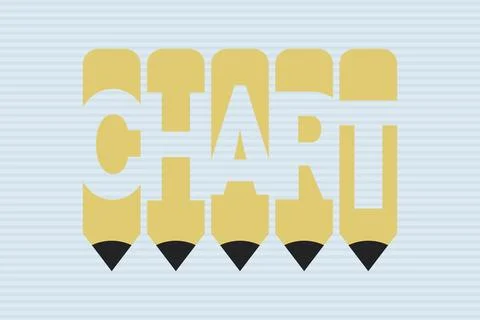 Chart typography negative space word vector illustration. Stock Illustration