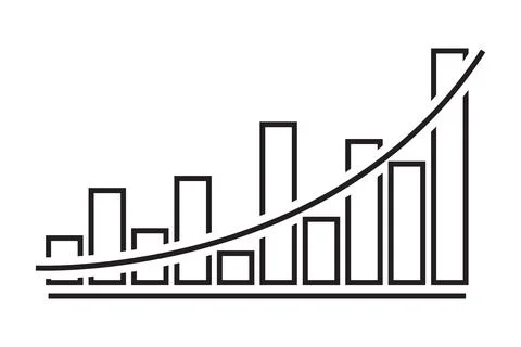 Chart vector icon business symbol. Finance rate diagram sign. Stock Illustration