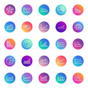 Chart vector icons Stock Illustration