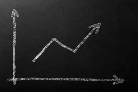 Chart up in white chalk on a dark blackboard. Stock Illustration