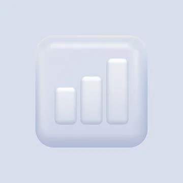 Chart White Icon. Isolated Graph Button Stock Illustration