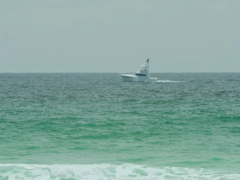 Charter Fishing Boat On Destin stock footage Fishing Capital of the World Stock Footage