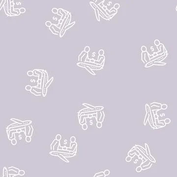 Charter flight line seamless pattern Stock Illustration