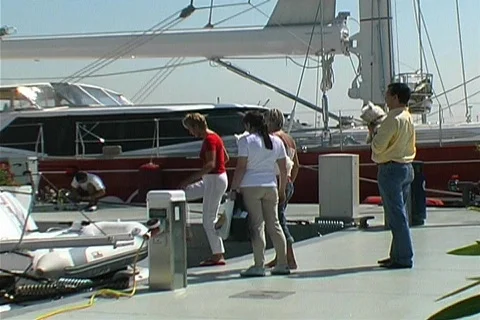 Charterguests arriving Video stock 368080
