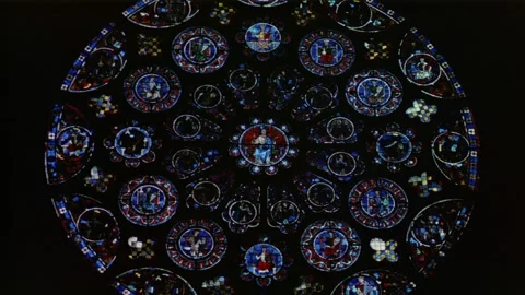 Charters Cathedral Interior stained glass Stock Footage 163159774