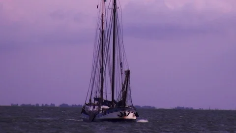 Chartership on IJsselmeer Stock Footage 120030731