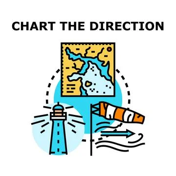 Charting course with navigation, planning and guidance Stock Illustration