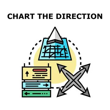 Charting the direction for strategy and decision making Stock Illustration