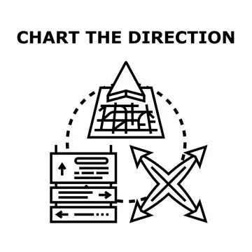 Charting the direction for strategy and decision making Stock Illustration