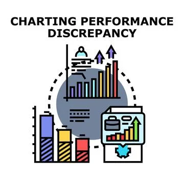 Charting performance discrepancy in business analytics Illustrazione stock