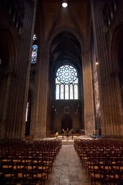 Chartres cathedral interior Stock Photos
